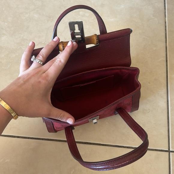 Gucci Bamboo Bullet Vintage in Maroon / Red - Picture 4 of 7